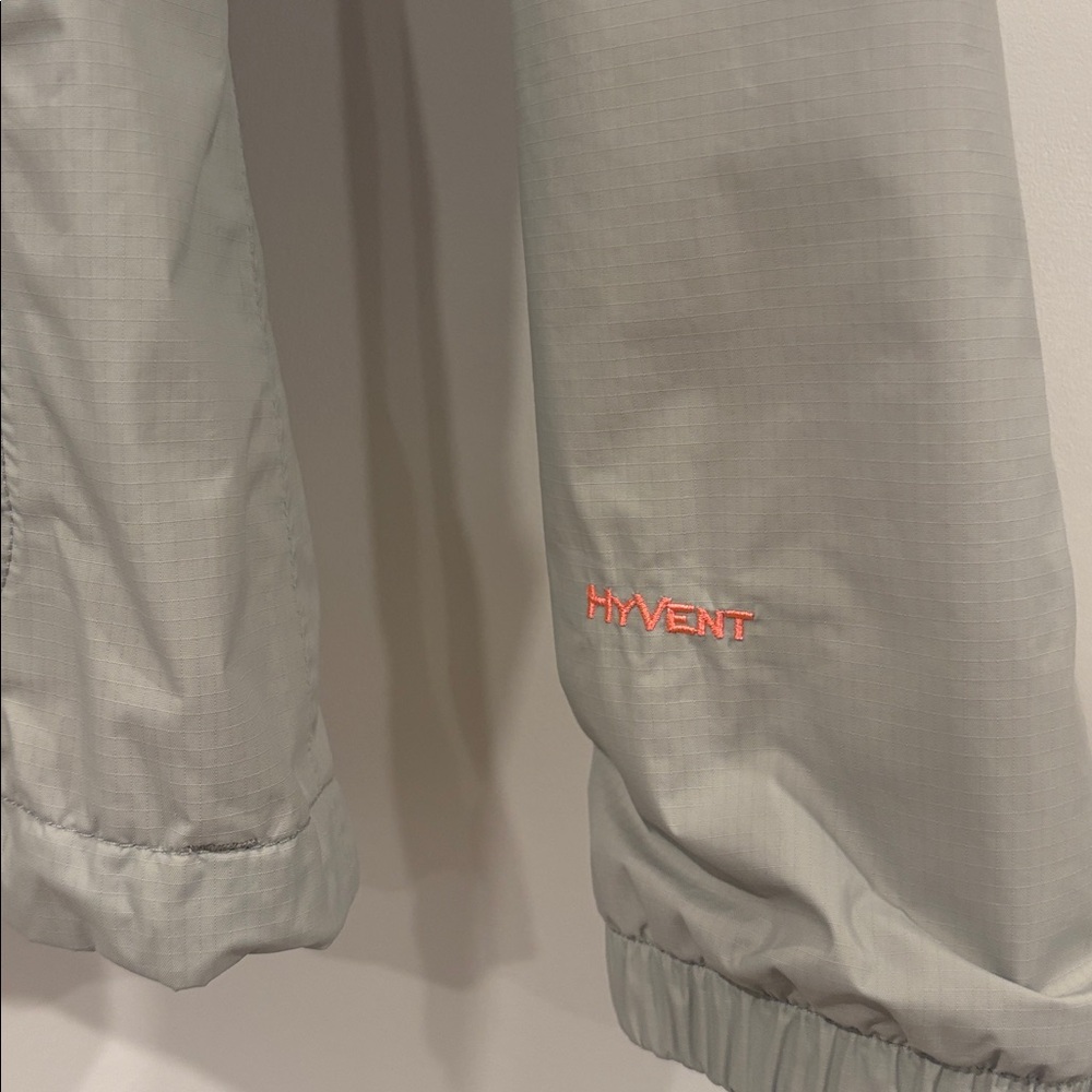The North Face Light Gray Rain Jacket with Coral Interior - Picture 5 of 8